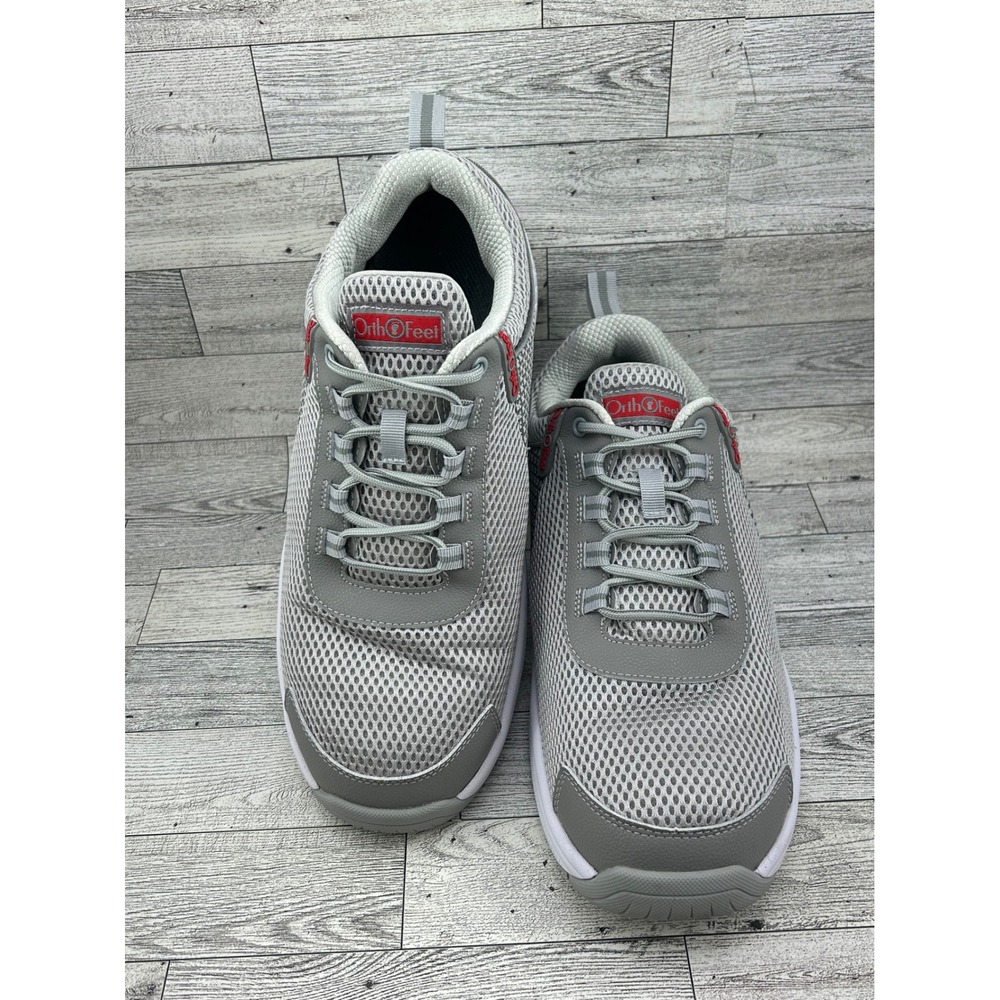 Orthofeet Edgewater 618 Men Sz Wide 11.5 2E Gray Mesh Walking Shoes Sneakers